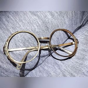 Vintage Gold Round Frames (No Lens)